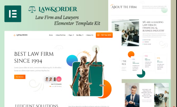 Law & Order – Law Firm and Lawyers Elementor Template Kit GPL