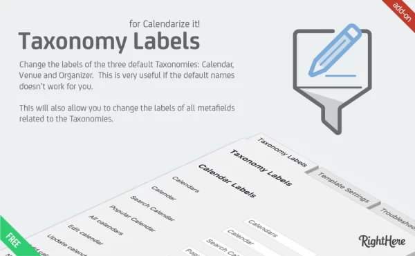 Custom Taxonomy Labels for Calendarize it! 1.0.1.77505 GPL
