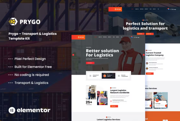 Prygo – Transport & Logistics Elementor Template Kit GPL